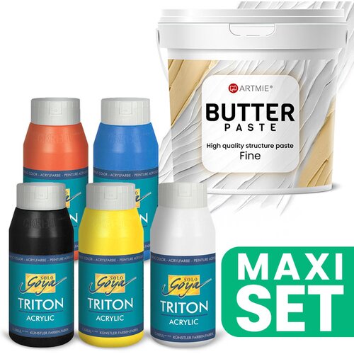 Artmie maslac 3D pasta i set akrilnih boja TRITON Slike