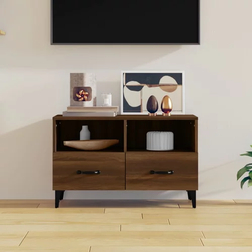 vidaXL TV omarica rjavi hrast 80x36x50 cm inženirski les