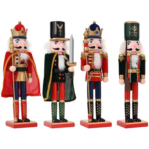  Božićni nutcracker TURKU 4 kom. Crvena i Crna 38 cm Slike