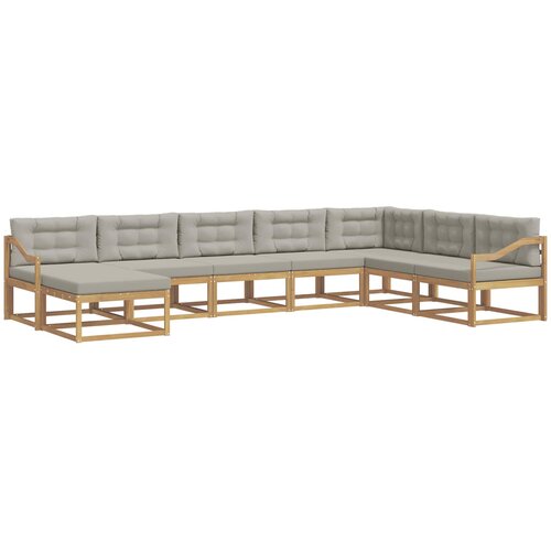  Set vanjskih sofa 8 kom. Bijela i svjetlosiva 404 x 245,5 x 73 cm Slike