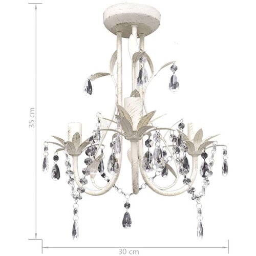  Kristalni viseći stropni lusteri 4 kom elegantni bijeli Slike