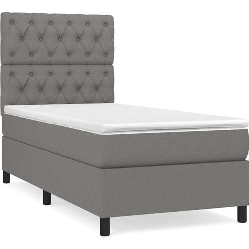 Maison Chic Box spring postelja - Vzmetna postelja z vzmetnico temno siva 80x200 cm blago SL12835, (21900797) Cene