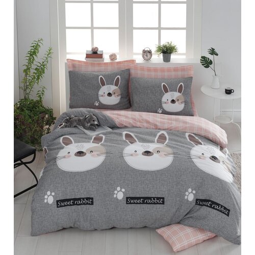 Lessentiel Maison komplet posteljine tavşancık, 200x220 cm, sivo-rozi Slike