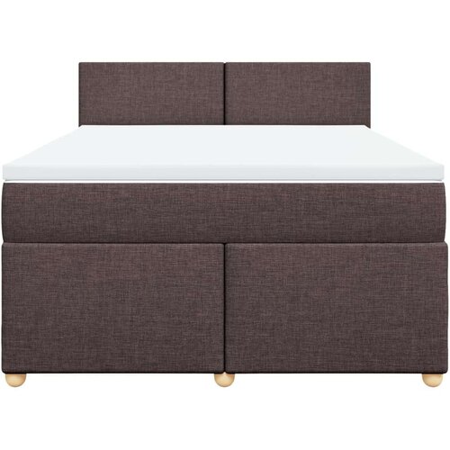 VidaXL Krevet s oprugama i madracem tamnosmeđi 140x200 cm tkanina Slike