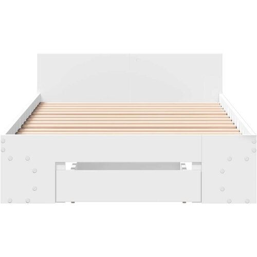  Okvir kreveta s ladicom bijeli 90 x 190 cm konstruirano drvo Slike