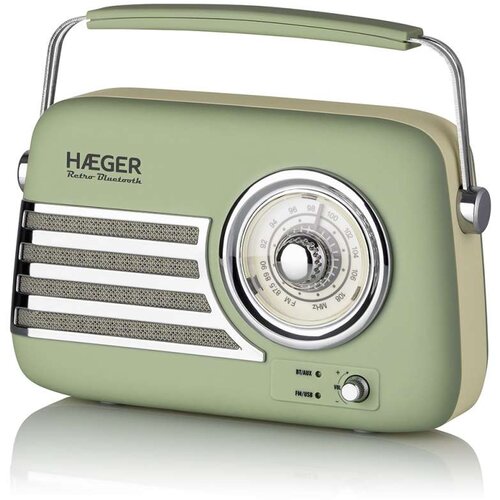 Haeger RB-GRE.001A RETRO FM RADIO BLUETOOTH, USB, AUX 5W ZELENI Cene
