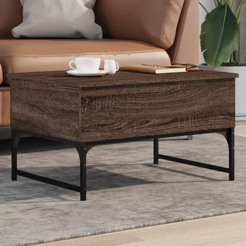  Stolić za kavu smeđa boja hrasta 70x50x40 cm od drva i metala