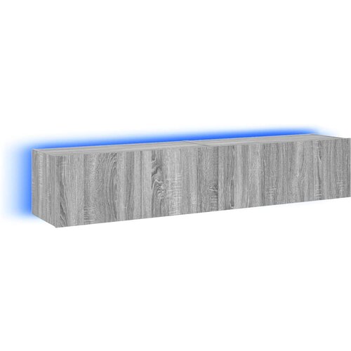  Zidni TV ormarići LED 2 kom siva boja hrasta 80x35x31 cm Slike