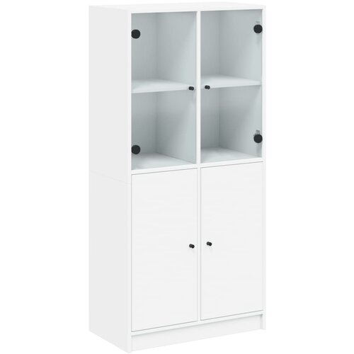 VidaXL Visoka omara z vrati bela 68x37x142 cm inženirski les, (21274504) Slike