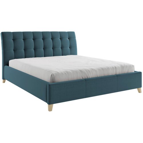 Hom`in OBLAZINJENA POSTELJA 140 cm x 200 cm , tekstil modra Slike