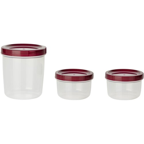 Madame coco Dieppe Set kutija za čuvanje hrane, 3kom, 10.2x10.2x11.3cm, Bordo Cene