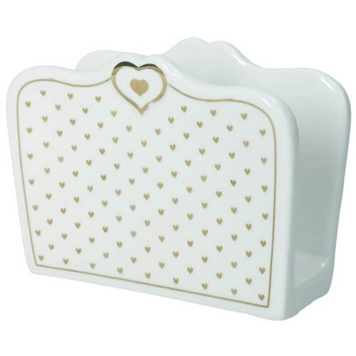 Brandani Podstavek za serviete Amore Mio 12,5x5,5x9cm / srčki / porcelan, (5000198899) Cene
