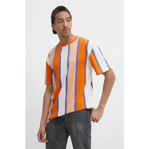 Karl Kani Bombažna kratka majica moški, oranžna barva