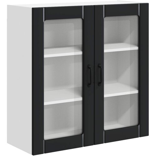  Zidni stakleni ormarić Lucca Crna 80 x 31 x 80 cm Slike