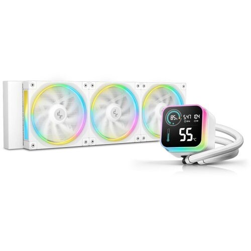 DeepCool Komplet za tekočinsko hlajenje AIO Liquid Cooler LQ360 ULTRA WH, 360mm, LCD, ARGB, bel Cene