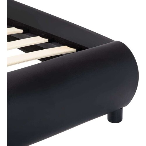  Okvir za krevet od umjetne kože s LED svjetlom crni 140x200 cm Slike