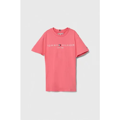 Tommy Hilfiger Dječja pamučna majica kratkih rukava boja: ružičasta
