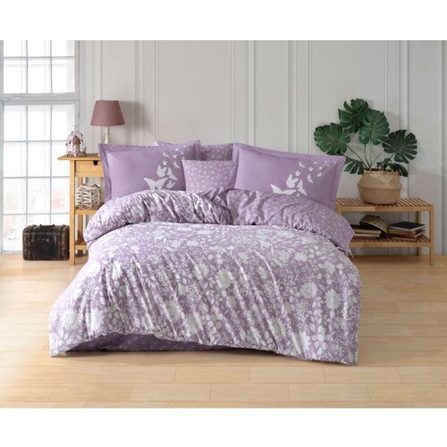  hira v2 - lilac lilac poplin double quilt cover set Cene