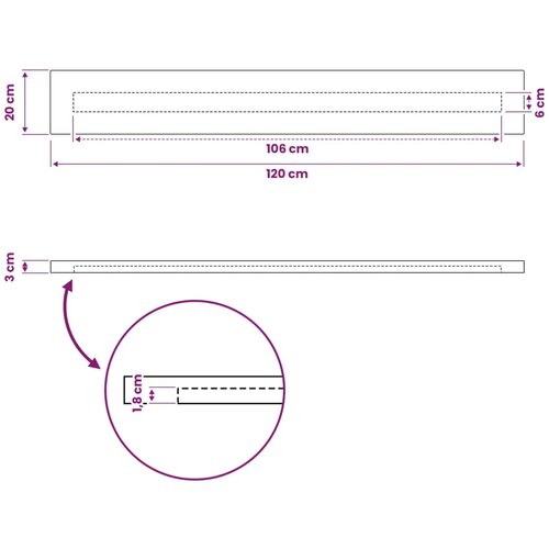  Pravokutni stolni vrh 120 x 20 x 3 cm Pravokutni - Bijela 90 x 55 x 3 5 cm Živi rub 1 strana Slike