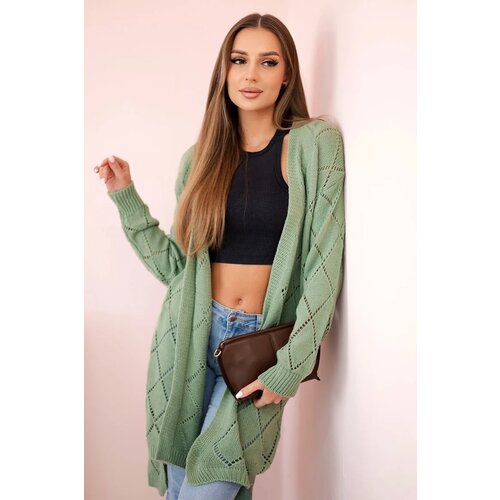 Kesi Sweater with a geometric pattern dark mint Cene