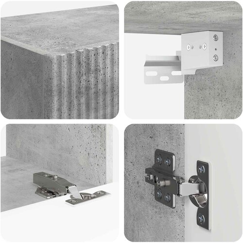  Set zidnog ormarića za TV 4 pcs Betonski sivi Konstruirano drvo Slike