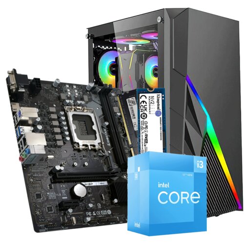 GNC PERFECT Win 11 PRO, Microsoft Office Pro Plus 2016, i3-12100 3.3GHz, H610MHP, RAM 8GB DDR4 2666Mhz, 500GB NV2 NVM, 550 W, IG-MAX T5912, 2Yw Cijene