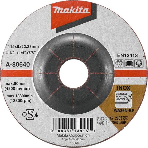 Makita brusni disk sa presovanim centrom A-80640 Slike