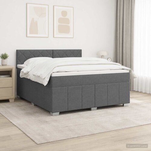  Boxspring krevet s madracem Tamnosiva 140 x 190 cm Tkanina Cijene