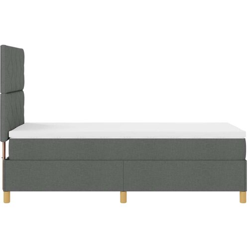 VidaXL krevet s uzglavljem i madracem tamno sivi 100x200 cm tkanina Slike
