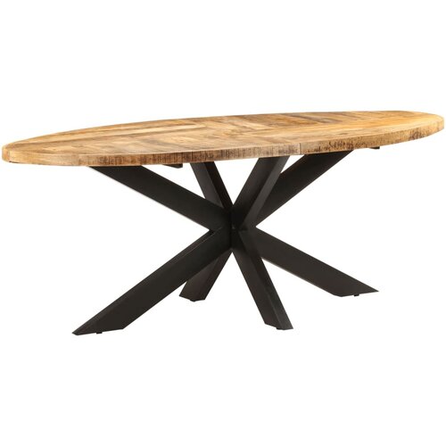vidaXL blagovaonski stol ovalni 200 x 100 x 75 cm od grubog drva manga Cene