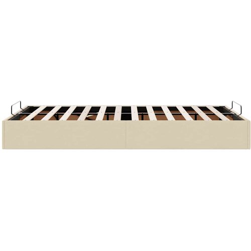  Otomanski okvir kreveta bez madraca krem 120x190 cm od tkanine Slike