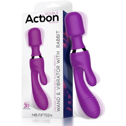 Action No. Fifteen Wand & Rabbit Vibrator 3 Individual Motors Purple Cijene