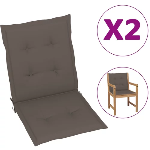 vidaXL jastuci za vrtne stolice 2 kom smeđe-sivi 100 x 50 x 3 cm