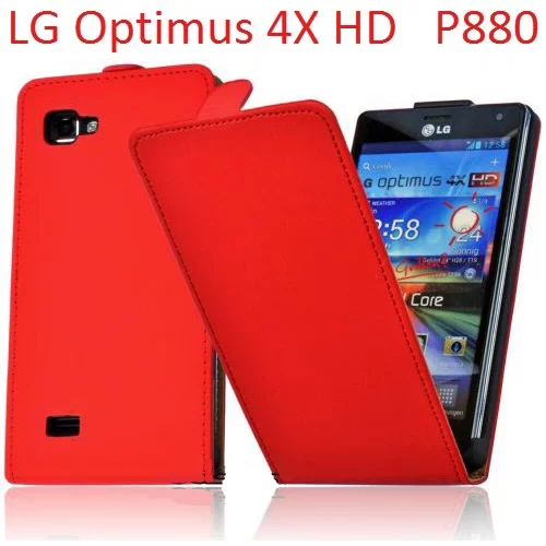  Preklopni etui / ovitek / zaščita za LG Optimus 4X HD P880 - rdeči