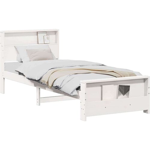  Okvir za krevet Bijelo 90 x 190 cm Masivna borovina Slike