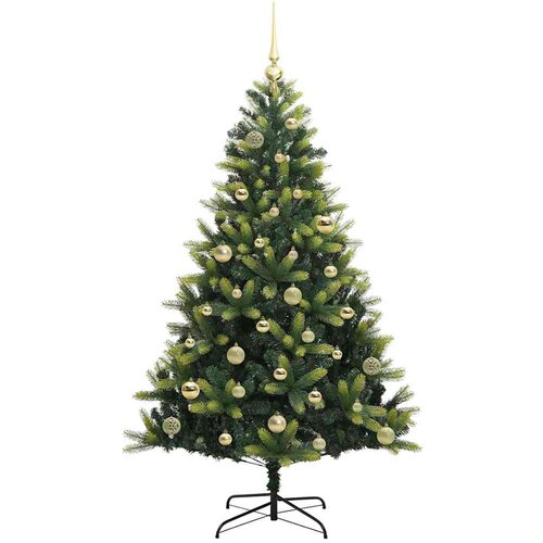  Umjetno rasklopivo božićno drvce 150 LED-a Zelena 150 cm Slike
