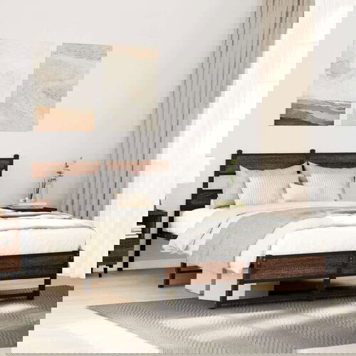 vidaXL Metalni okvir kreveta bez madraca smeđi hrast 120x200 cm Cijene