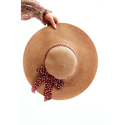 Kesi Fashionable hat with bow beige Cene