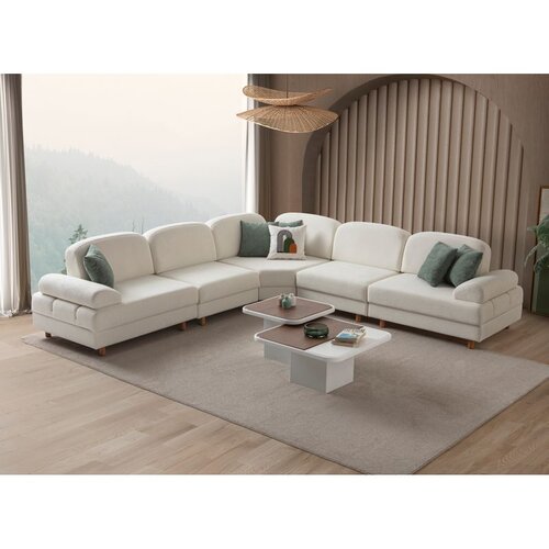 Atelier Del Sofa Aries Modular L ugaona garnitura na razvlačenje 315 × 315 cm, bela Cene