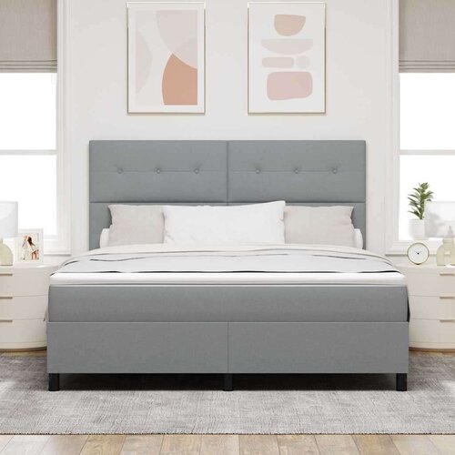Box spring krevet Svjetlosiva 180 x 200 cm tkanina Slike