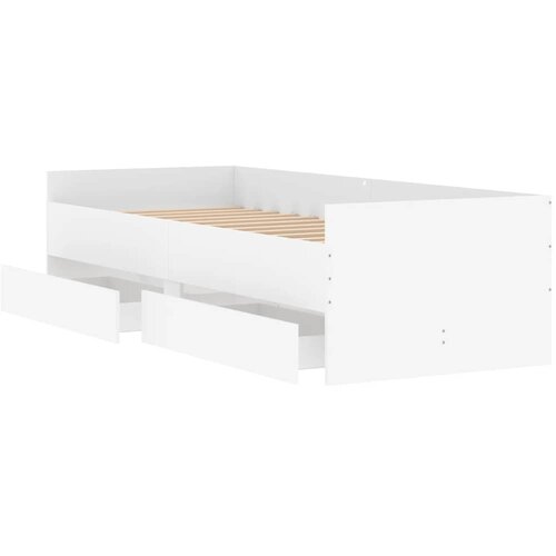  Okvir kreveta s ladicama bez madraca bijeli 90x190 cm Slike