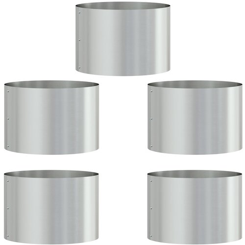 VidaXL Sivi Metalni Set Saksija Galvanizirani Galvanizirani metal Srednji Slike