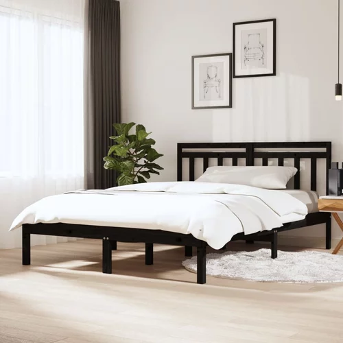  za krevet od masivne borovine crni 140 x 200 cm