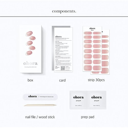 OHORA Semi Cured Gel Nail Strips N Hello Sunrise nalepke za nohte odtenek ND-447 1 kos Slike
