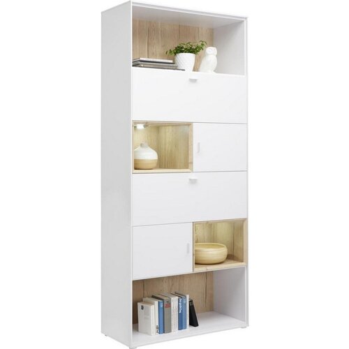 Hom`in regal 90/213/40 cm bela, barve hrasta Slike