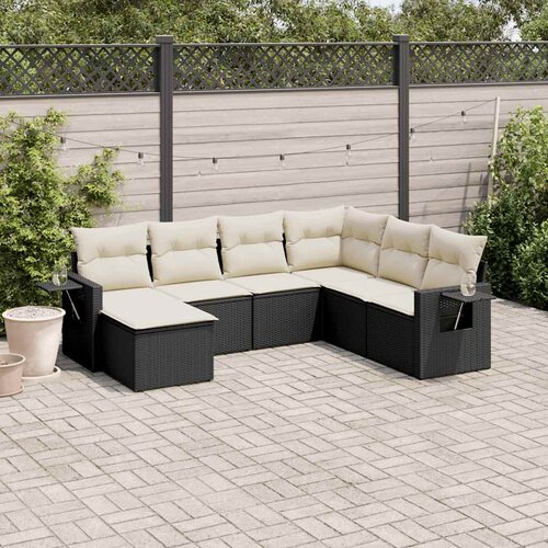  8-dijelni set vrtnih sofa s jastucima smeđi od poliratana Slike