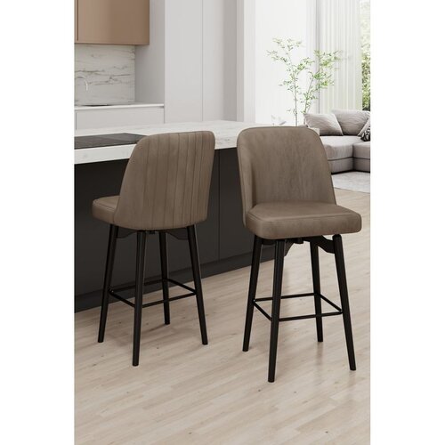 Hanah home set barskih stolica Evax, 2 kom, kapućino / crni Slike