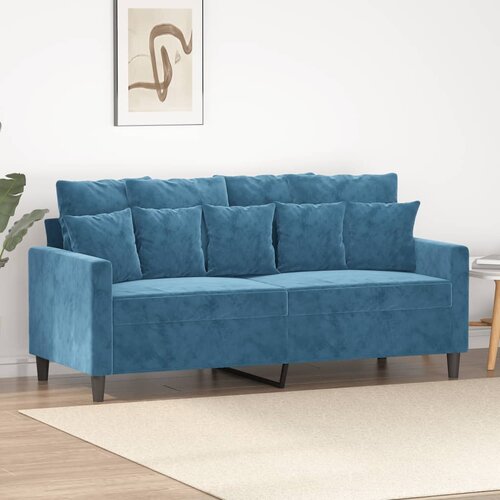 VidaXL Kavč dvosed moder 140 cm žamet Slike