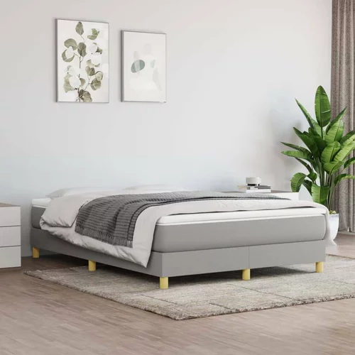  Box spring postelja z vzmetnico svetlo siva 140x200 cm blago, (20727082)