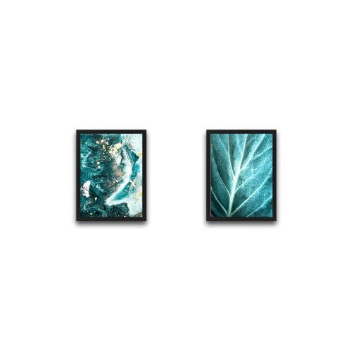 WALLXPERT Dekorativna slika u okviru (2 komada) Turquoise Set Cene